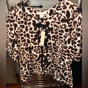 Monteau Leopard print peplum top